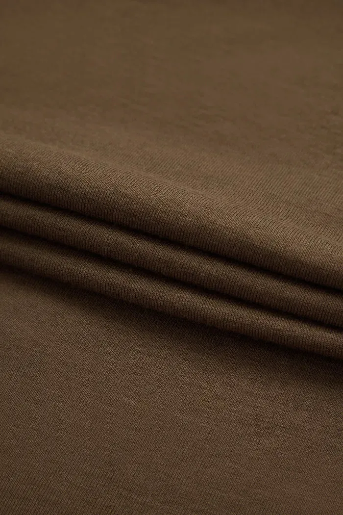 Basic Fitted Hoodie Top in Tencel-Wool Blend