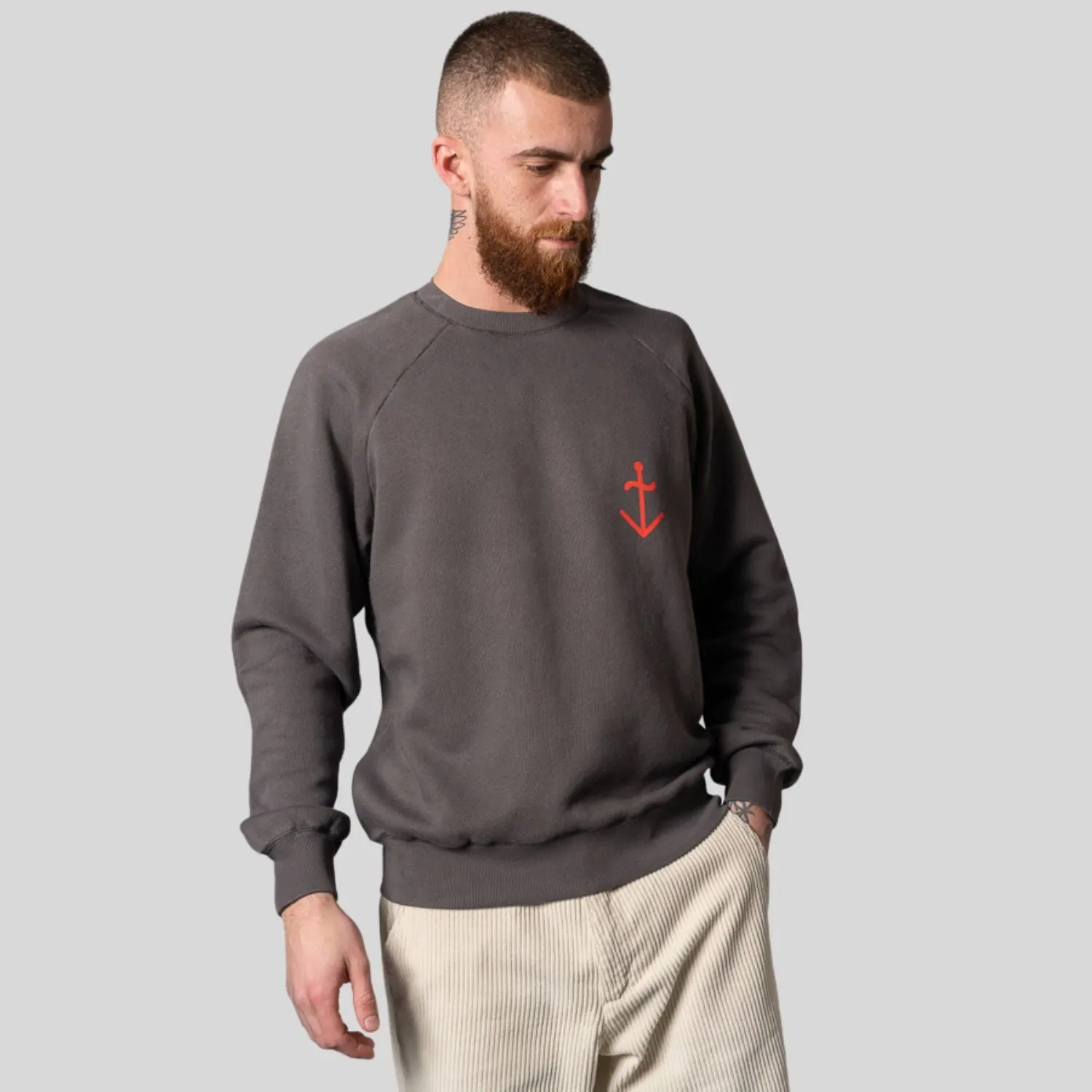 Cunha Sweatshirt (Ash   Red Logo)