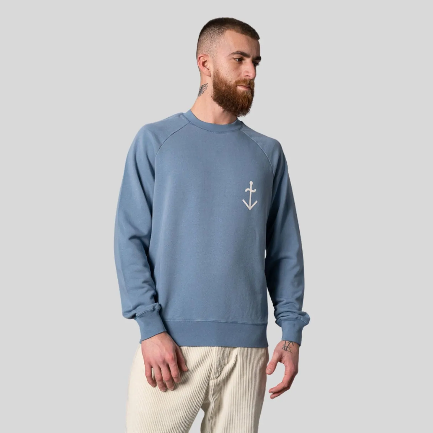 Cunha Sweatshirt (Captain's Blue   Ecru Logo)