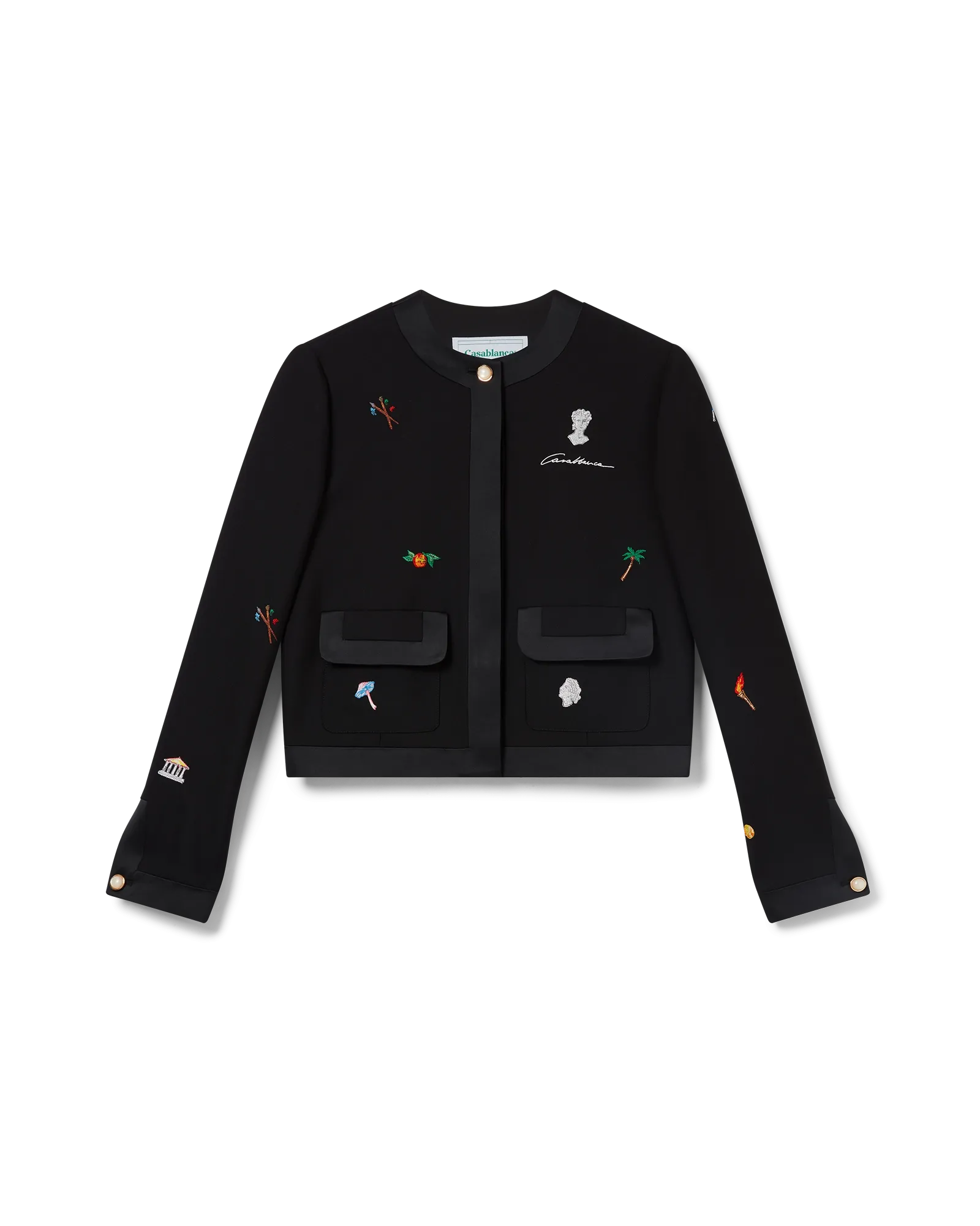 Embroidered Motif Wool Tailored Jacket