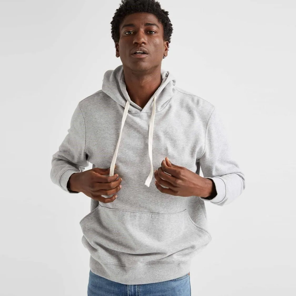 Fleece Pullover Hoodie (Light Heather Grey)