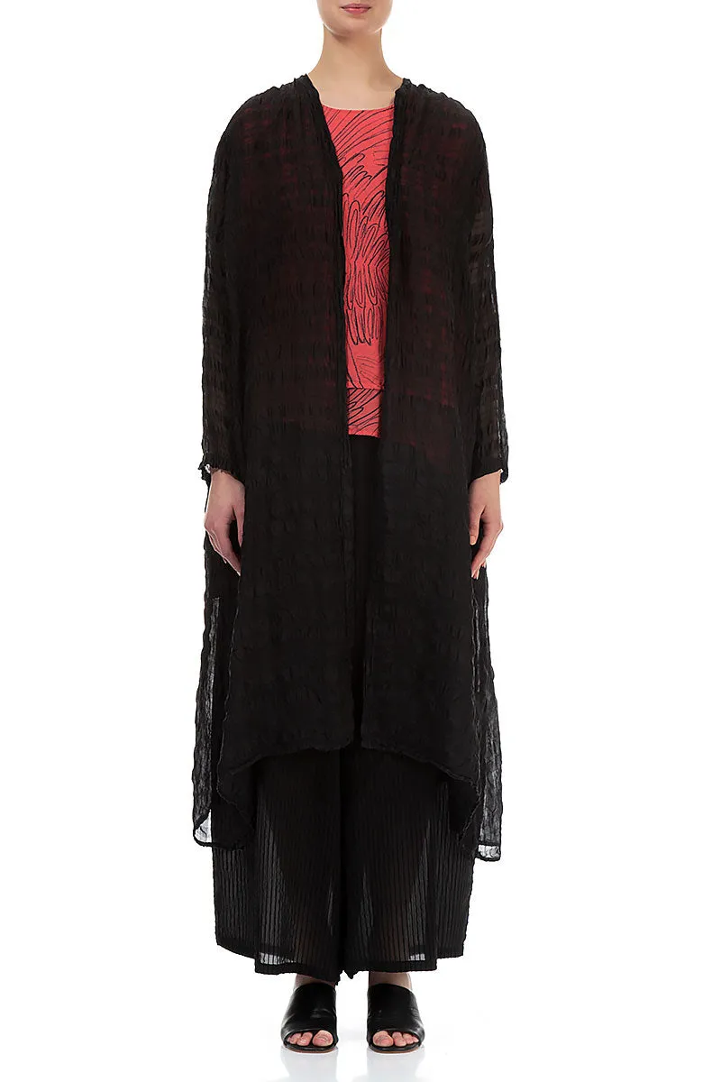 Flowy Black Light Silk Jacket