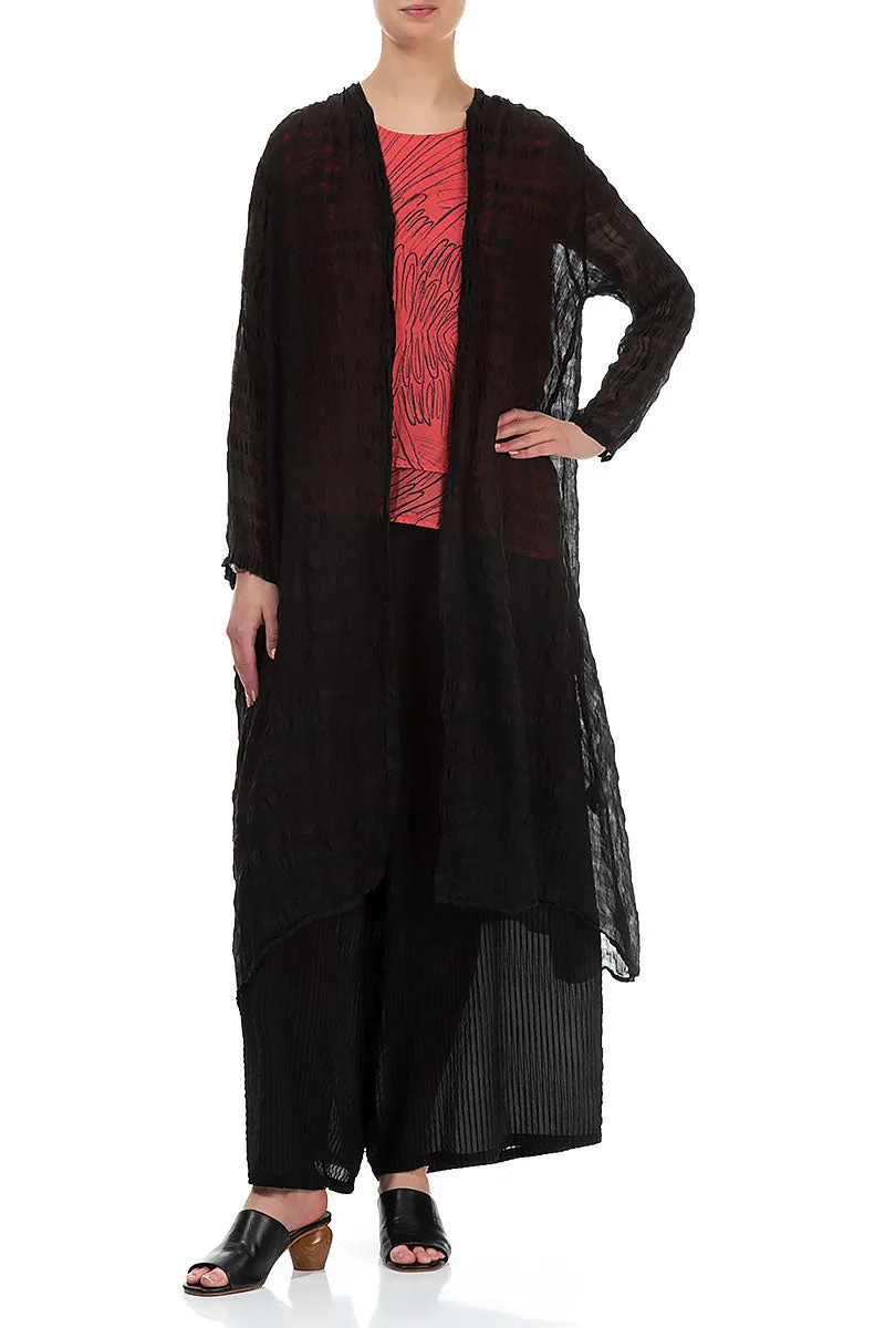 Flowy Black Light Silk Jacket