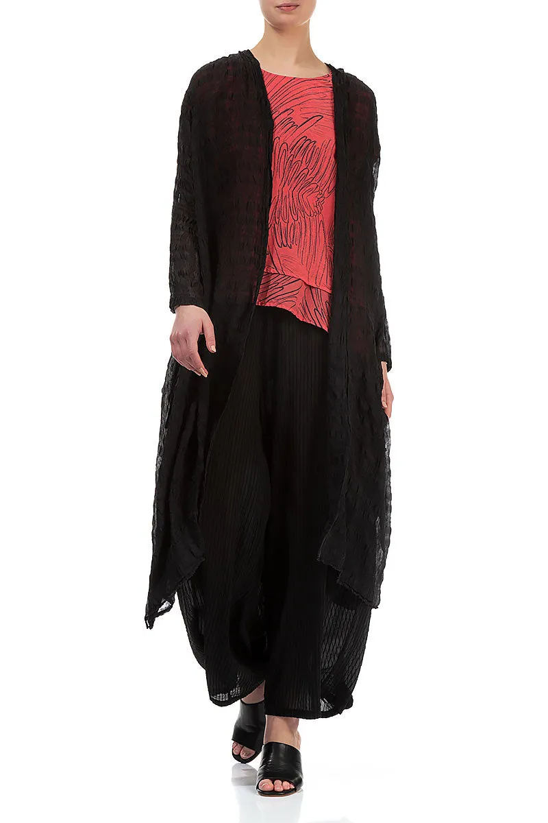 Flowy Black Light Silk Jacket