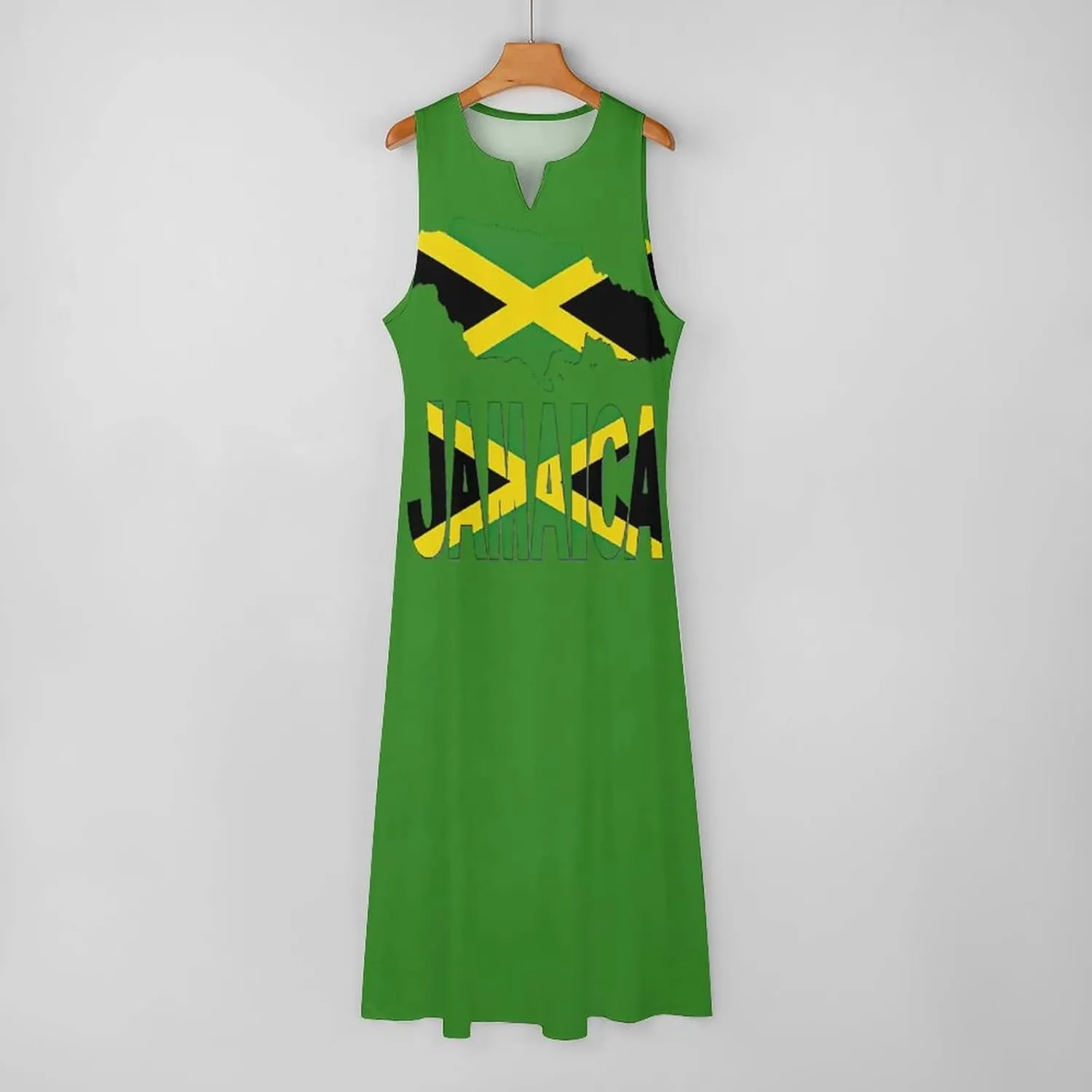 Long Dress Skirts for Womens Summer Top Jamaica Flag Casual V Neck Shift Dress L