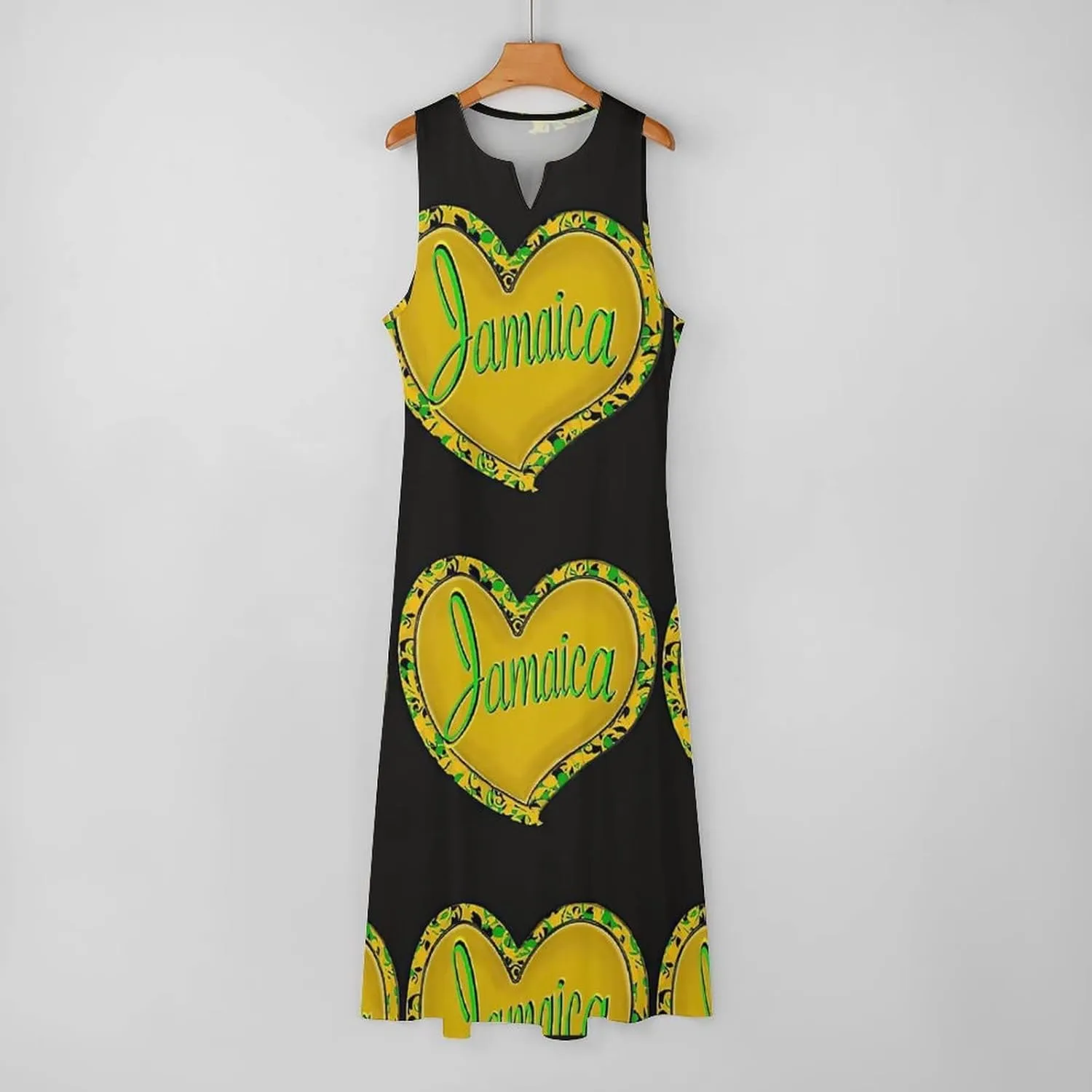Long Dress Skirts for Womens Summer Top Jamaica Flag Casual V Neck Shift Dress L