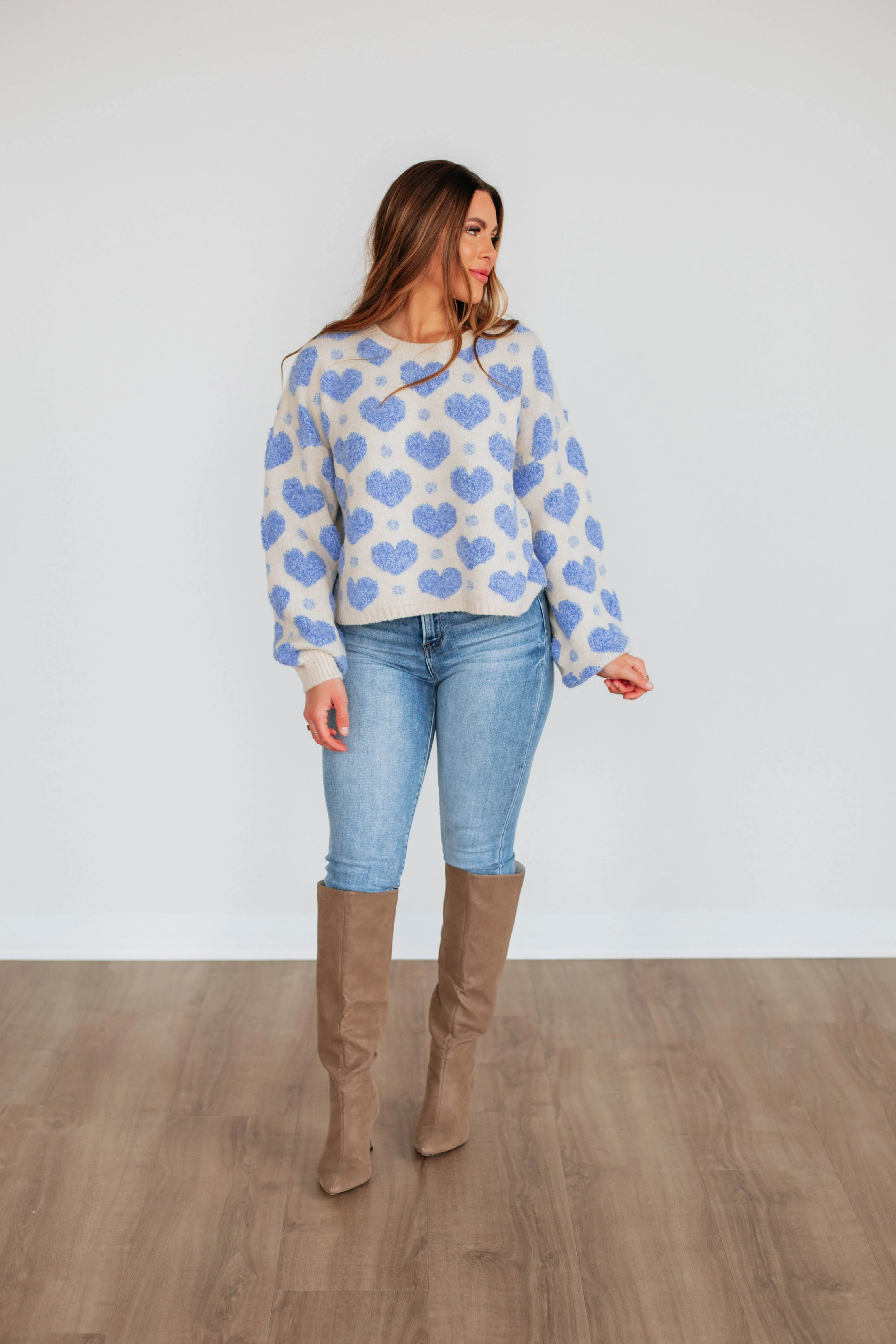 Love Yourself First Sweater - Cornflower Blue