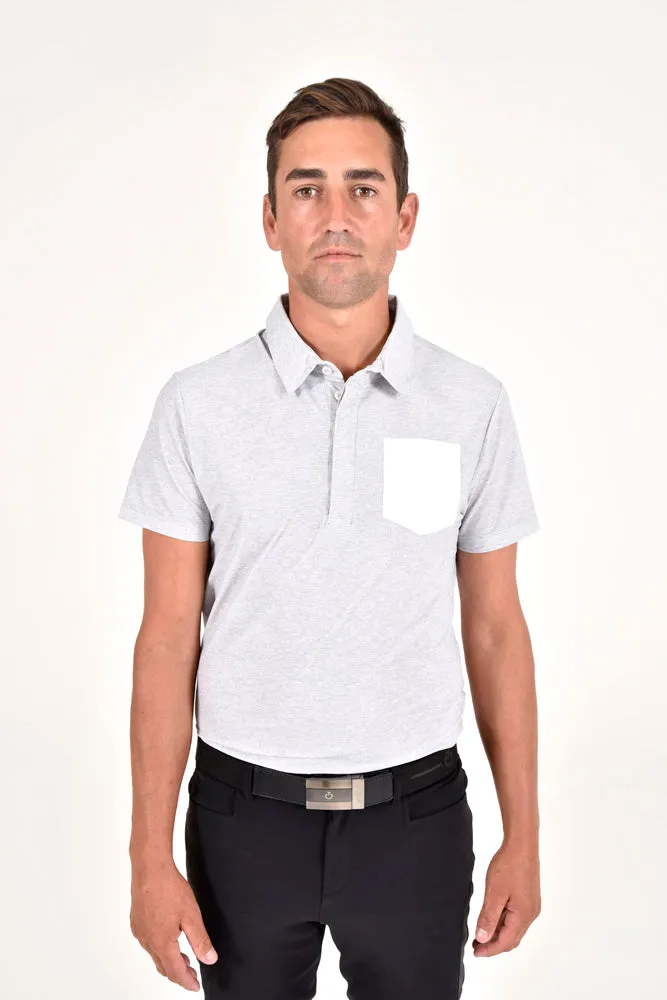 Men's Jersey Mesh S/S Training Polo - Light Grey
