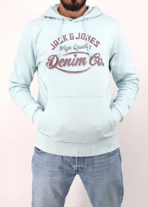 Men's Printed Hoodie,Light Blue