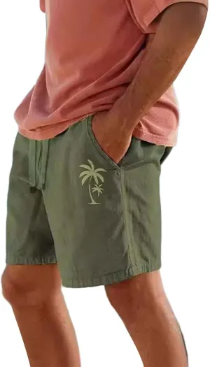 Mens Simple Graphic Lightweight Combat Loose Pants 2024 Summer Casual Shorts Quick Drying Breathable Beach Vacation Bermuda