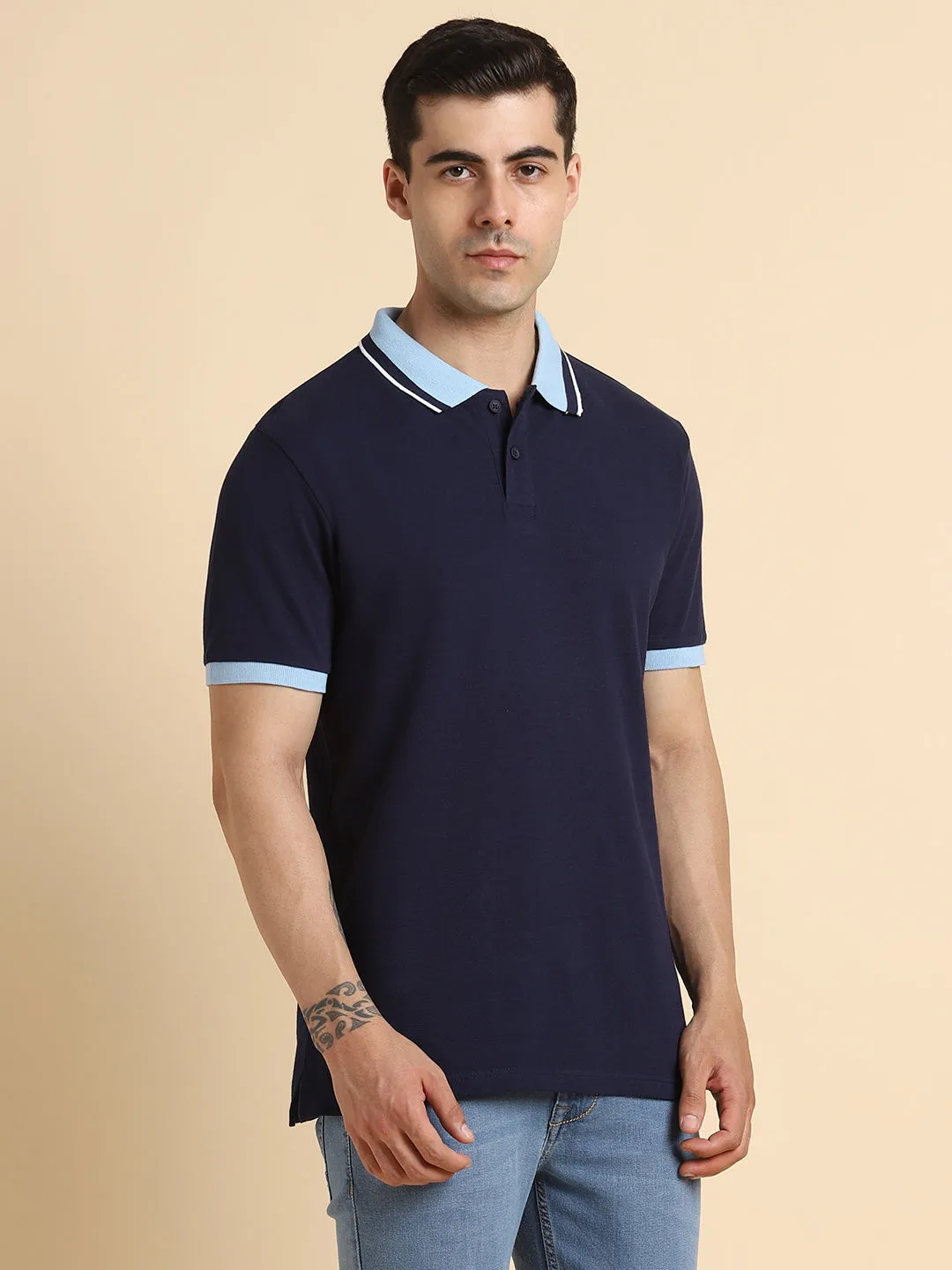 Men's Spread Collar Slim Fit Stripe White Shirts