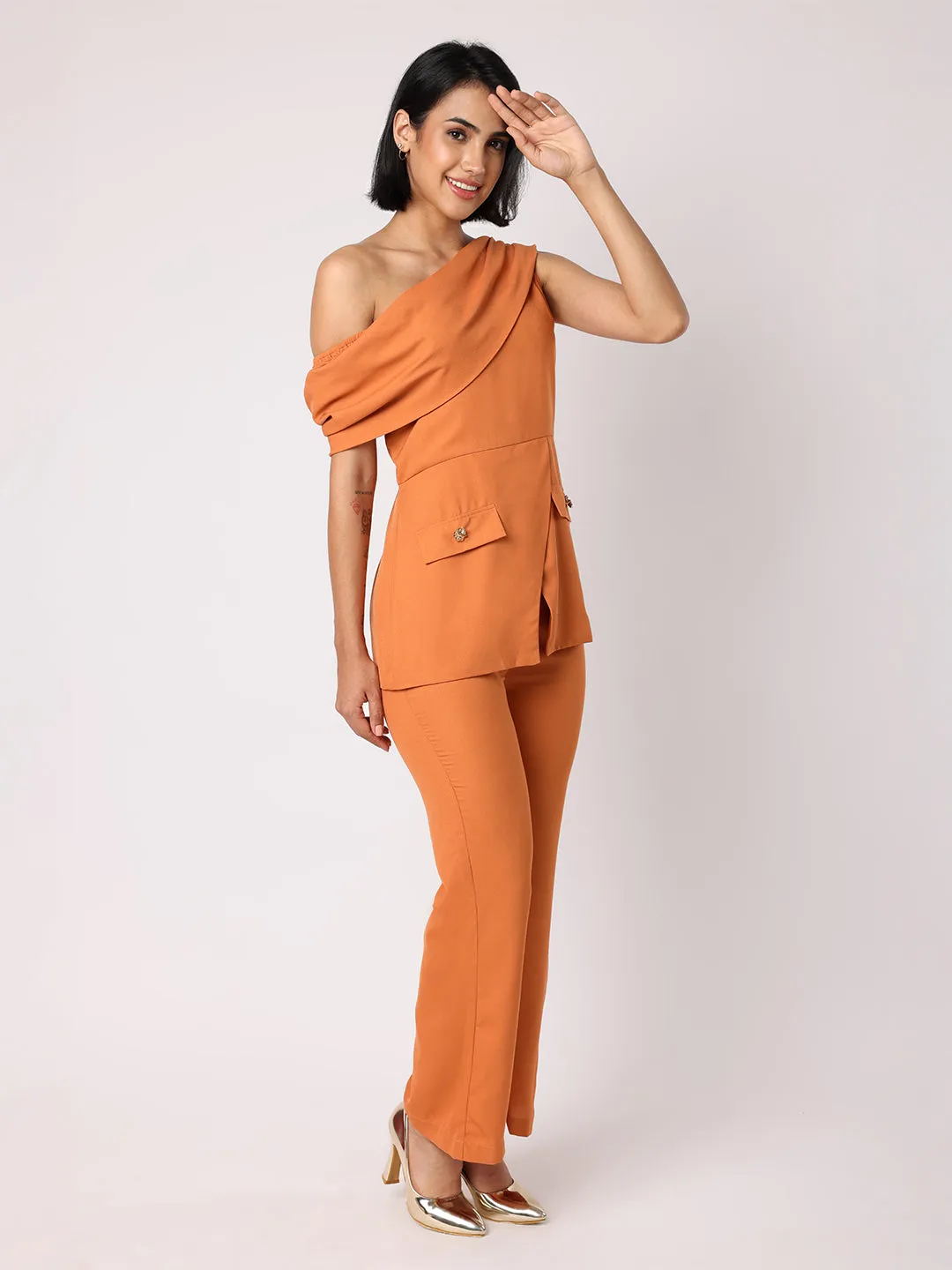 One- Shoulder Top With Trousers
