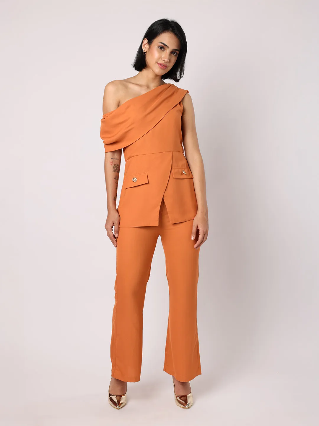 One- Shoulder Top With Trousers