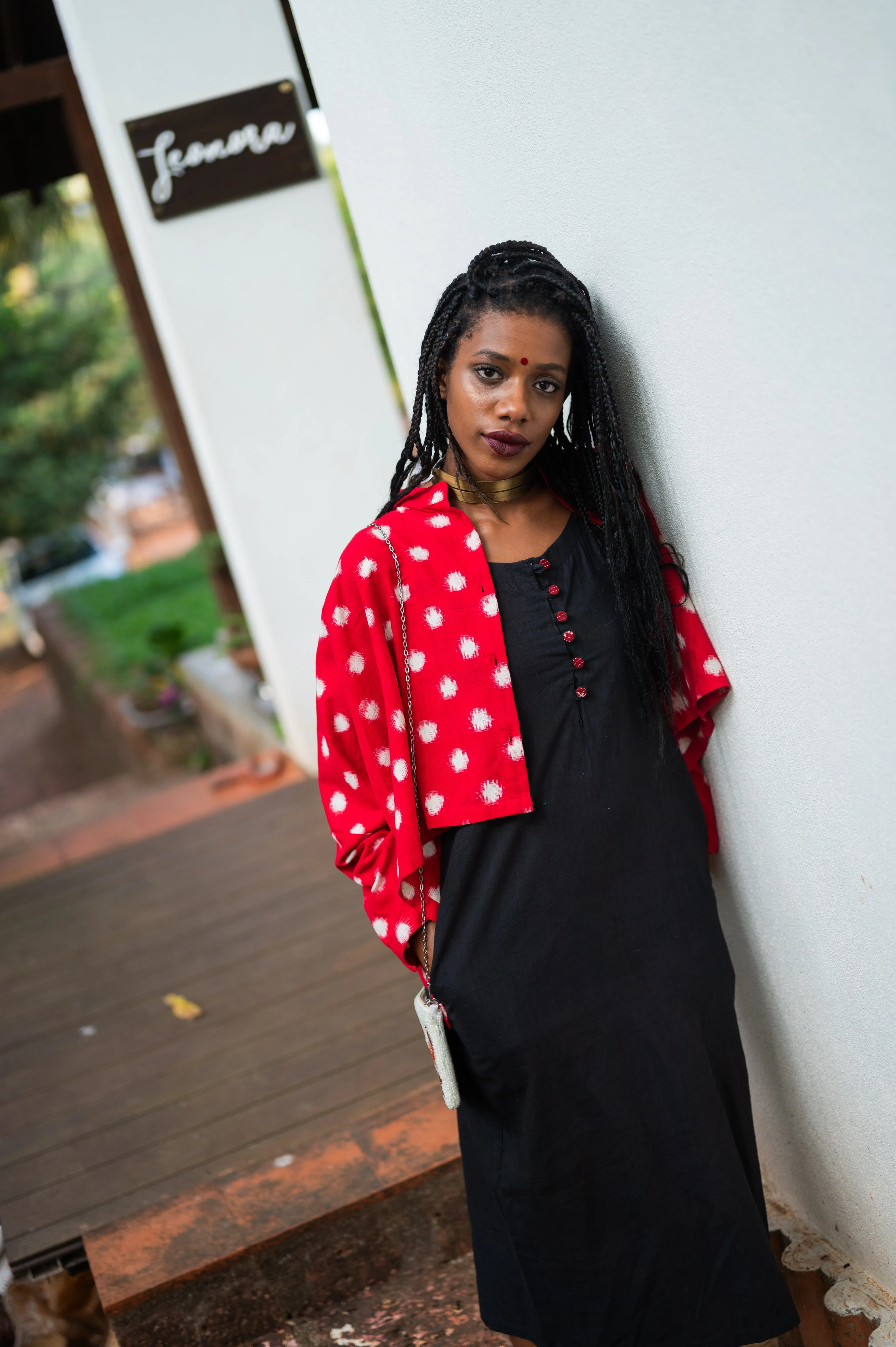 Red Ikkat Jacket : AASTEY