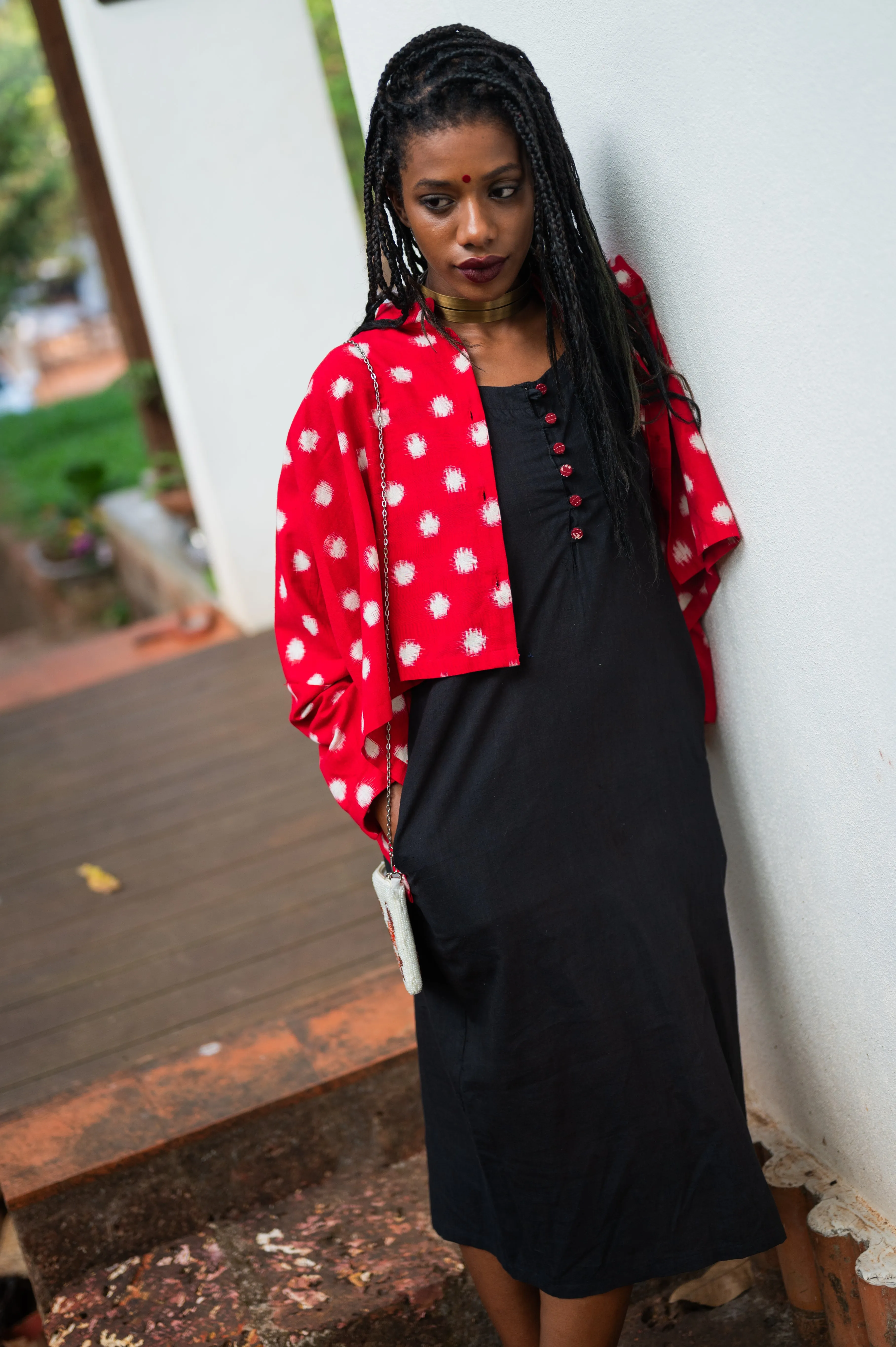 Red Ikkat Jacket : AASTEY