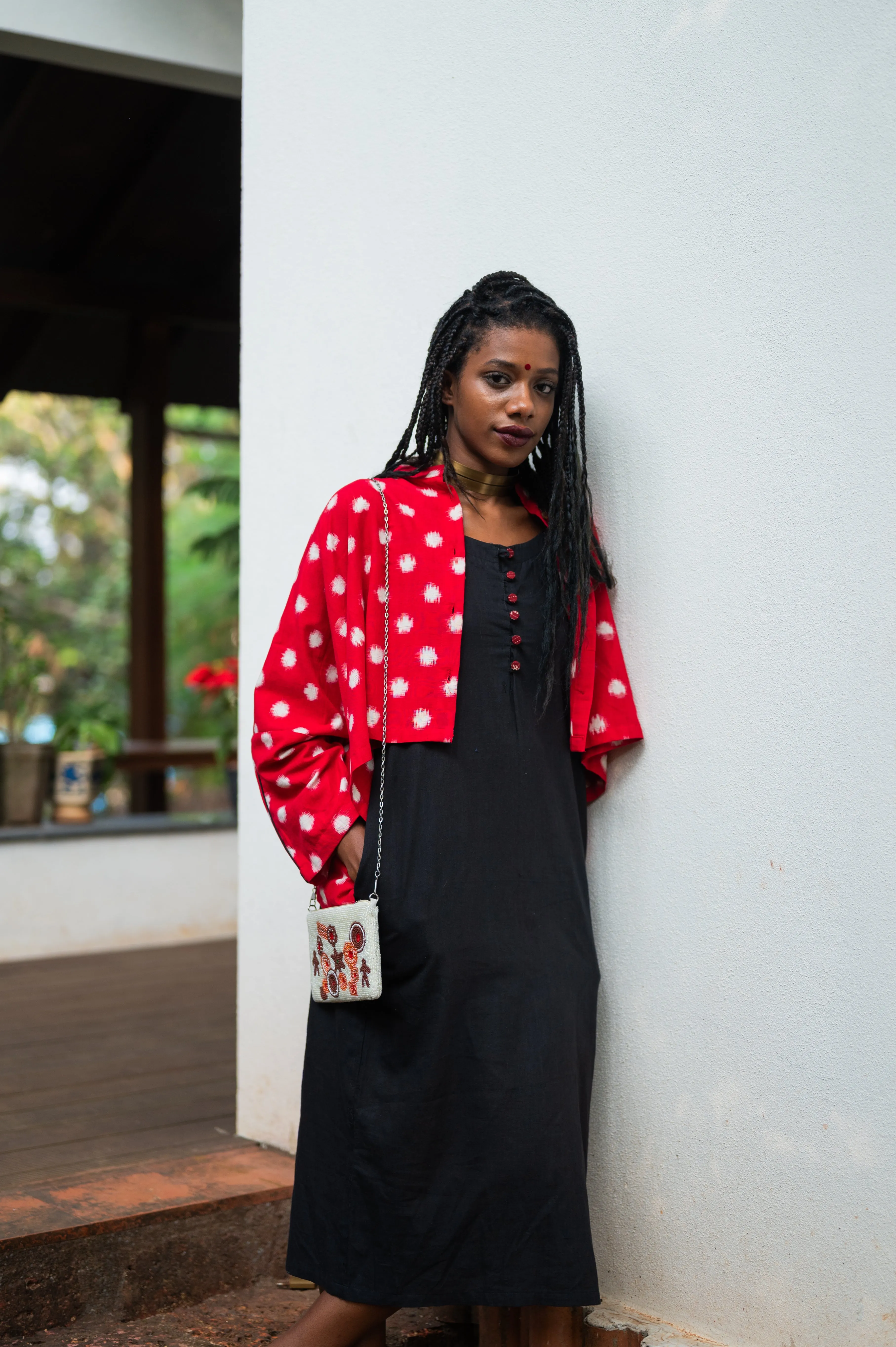 Red Ikkat Jacket : AASTEY