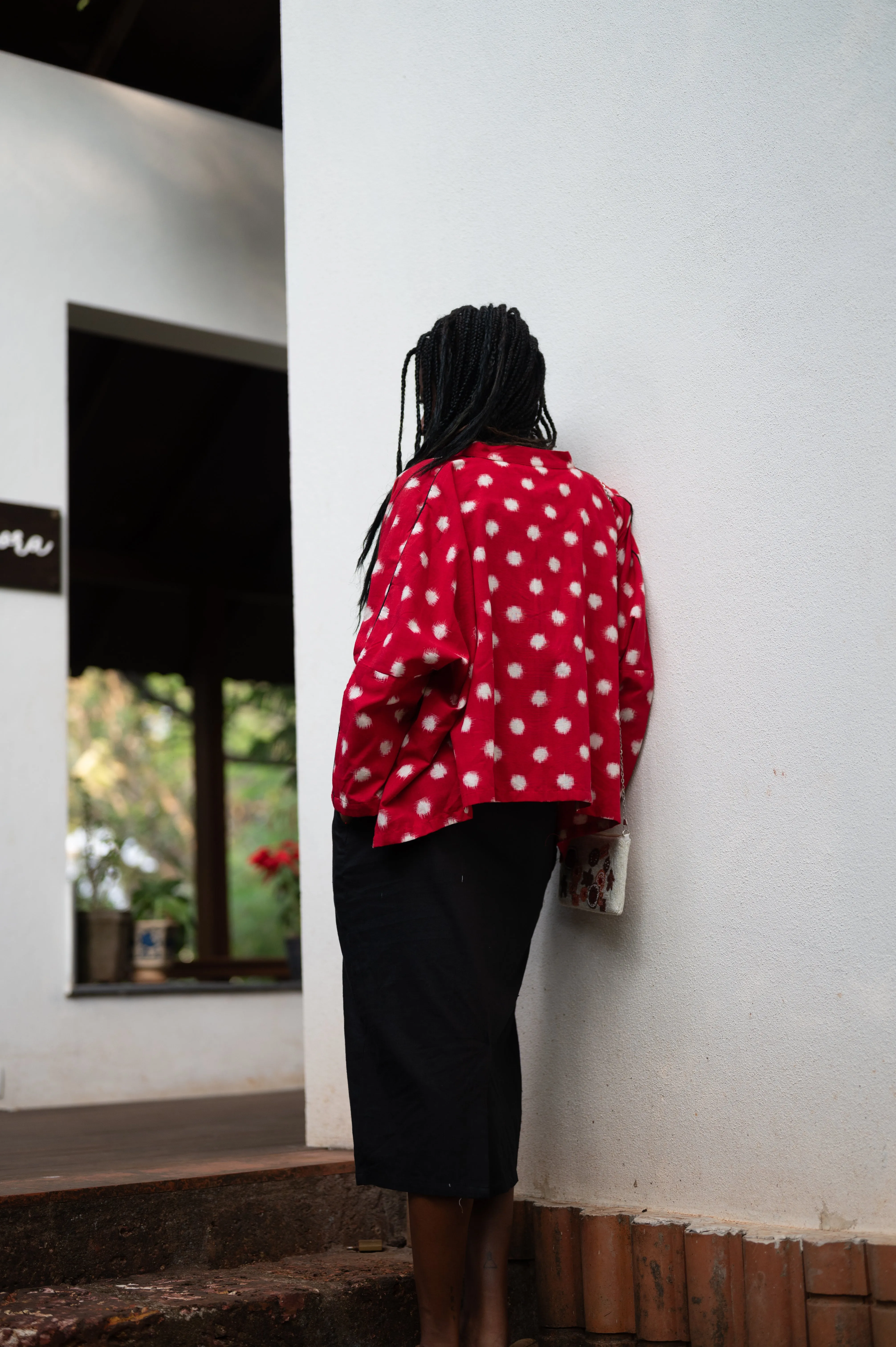 Red Ikkat Jacket : AASTEY