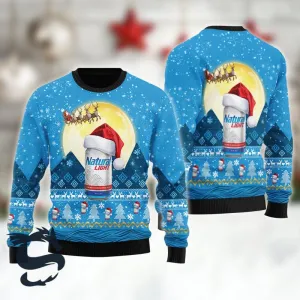 Santa Claus Sleigh Natural Light Ugly Sweater
