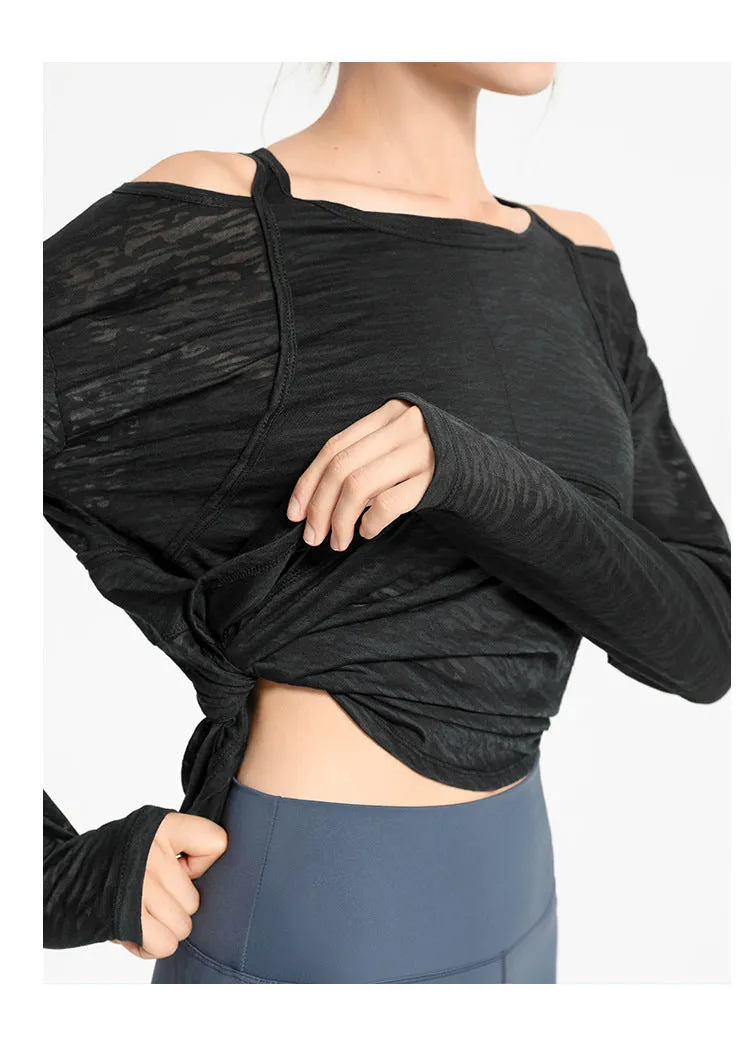 Splits Long Sleeve Active Wear Shirt