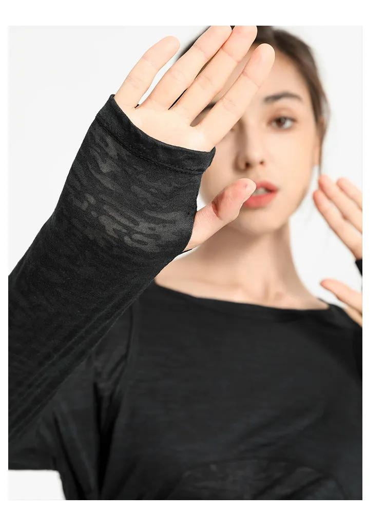 Splits Long Sleeve Active Wear Shirt