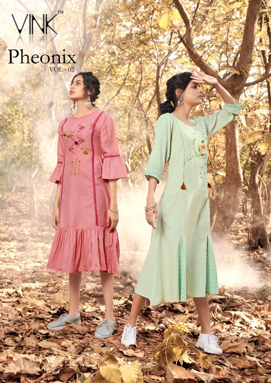 Vink Presents Pheonix Vol 2 Cotton Casual Wear Kurtis Collection
