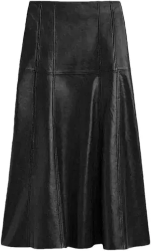 Women Leather Mermaid Skirt High Waist Stitching Midi Skirts Solid Office Skirt