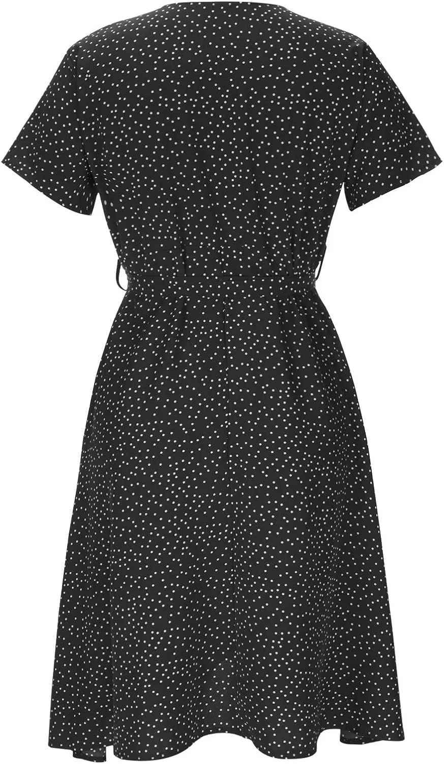Womens Casual Floral A-Line Dresses V Neck Short Sleeve Lightweight Flowy Beach Sundress 2024 Trend Teaparty Traveling Dress