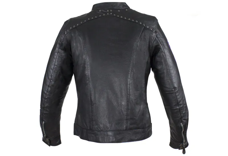 Women's Studded Racing Jacket with Purple Highlights